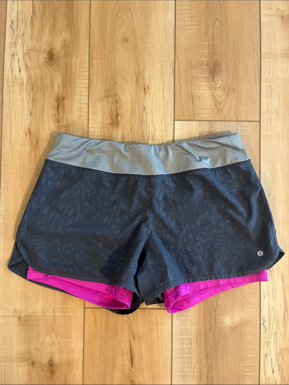 Layer 8 Women’s Black Athletic Shorts with Pink Liner